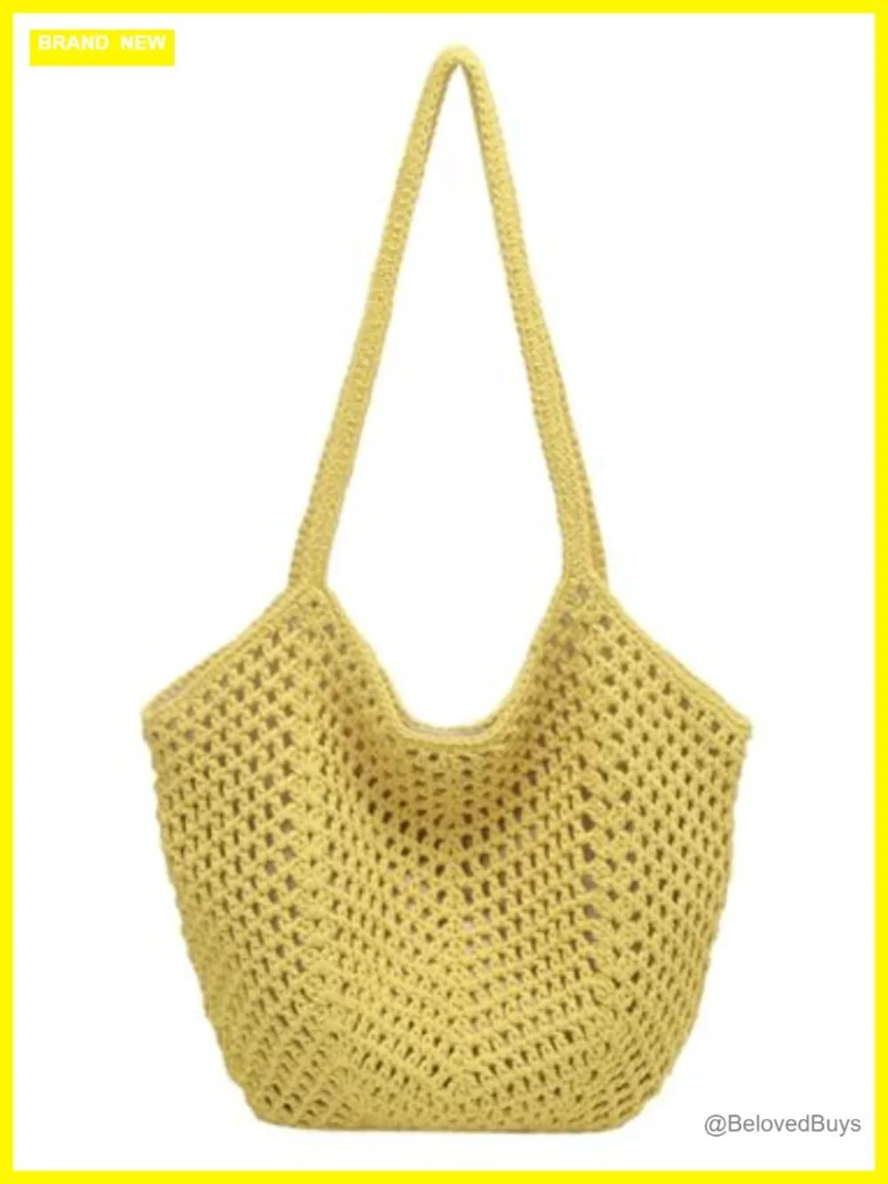 Slouchy Crochet Summer Beach Bag Hobo Shoulder Crossbody Purse Tote